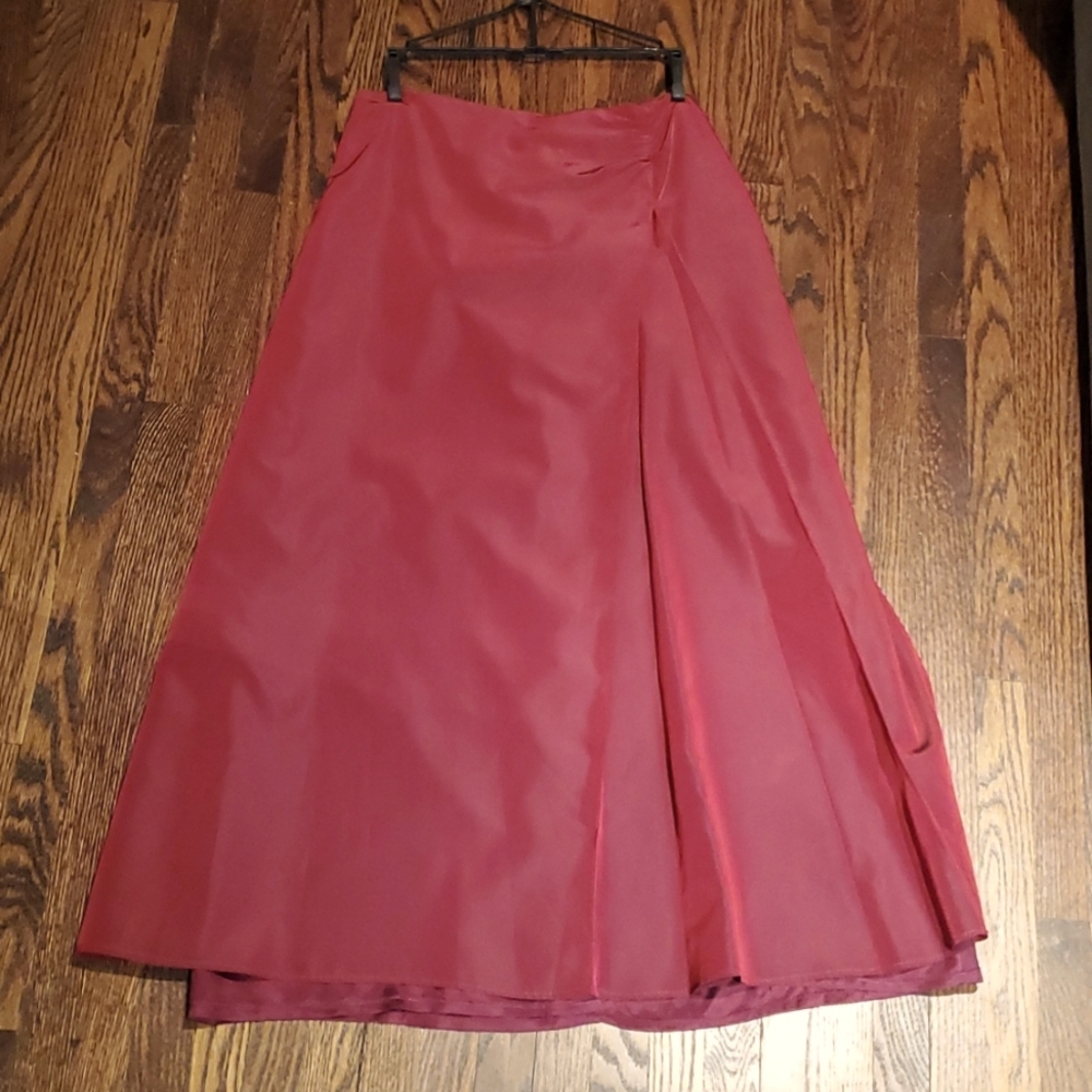 Beautiful MW Maroon Long A-Line Chiffon Skirt